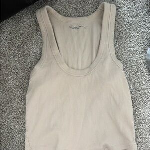 Abercrombie and fitch cream/tan nude tank cropped size small